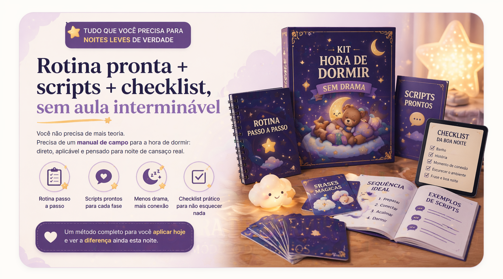 Conteúdo do Kit Hora de Dormir Sem Drama
